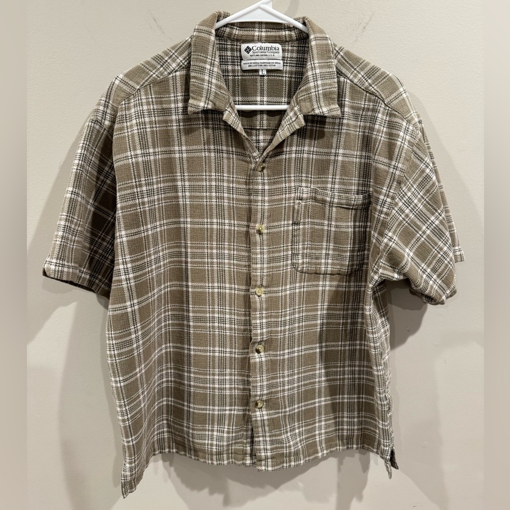 Men’s Columbia Short Sleeve Button-Up Cotton Shirt‎ Large